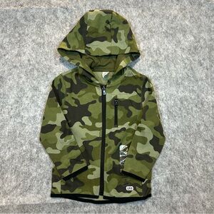GAP BabyGap Boys Green Camouflage Zip-Up Hoodie Size 3
